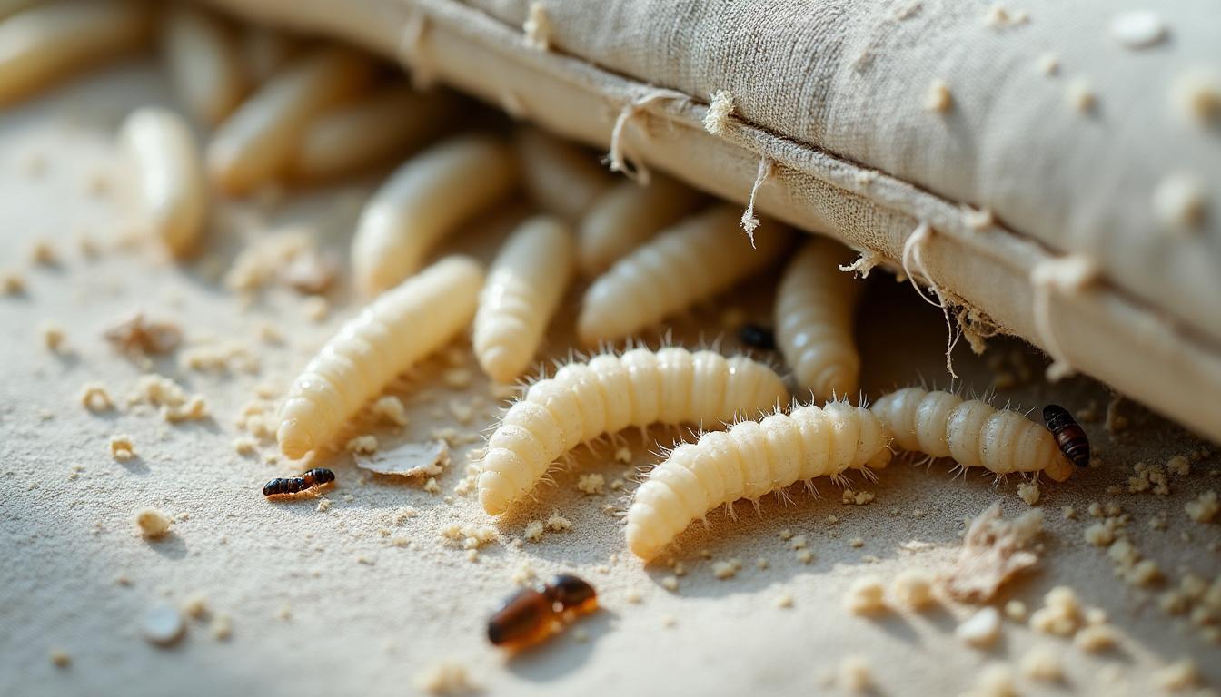 découvrez comment identifier une infestation de larves d’anthrènes dans votre matelas et apprenez les méthodes efficaces pour vous en débarrasser définitivement, assurant un sommeil sain et sans nuisibles.